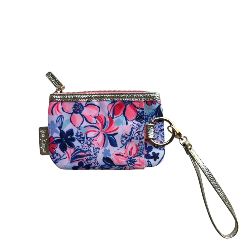 NEW Lilly Pulitzer Floral Zip Top Wristlet Party Like a Lobster